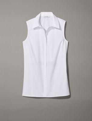 Stretch Poplin Cutout Top Product Image