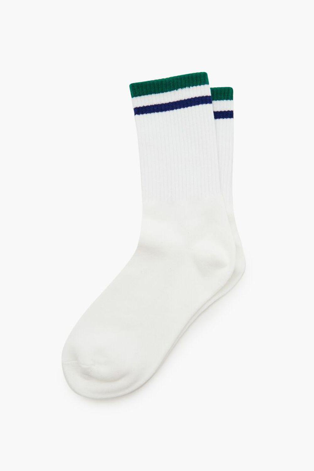 Varsity-Striped Crew Socks | Forever 21 Product Image