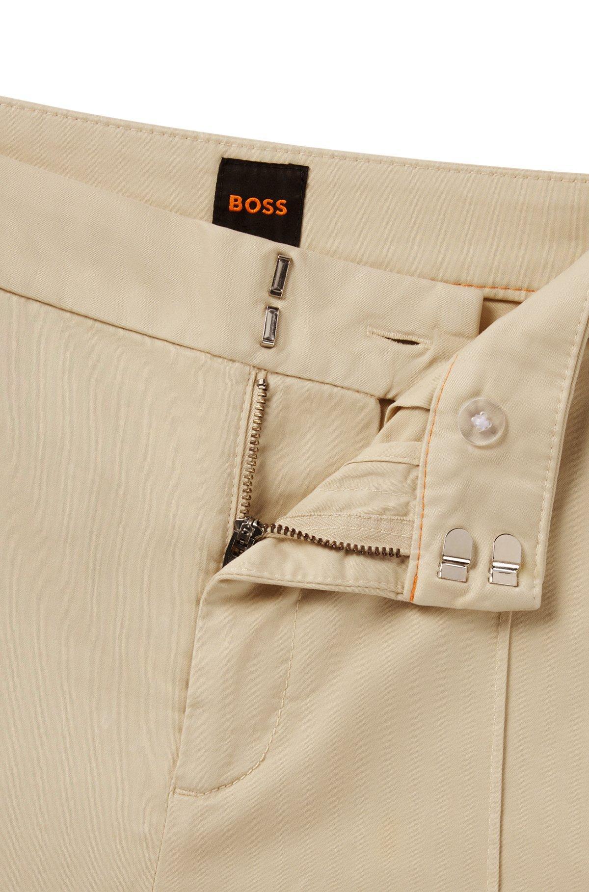 Tapered-fit chinos in stretch-cotton satin Product Image