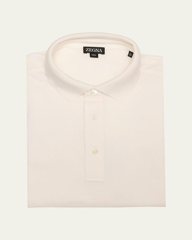 Mens Cotton and Silk Polo Shirt Product Image