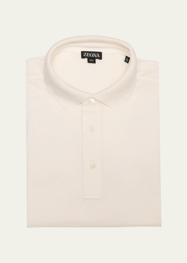 Mens Cotton and Silk Polo Shirt Product Image