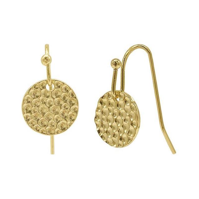 Adornia 14k Gold Plated Hammered Coin Dangle Hoop Earrings, Womens, Gold Tone Product Image