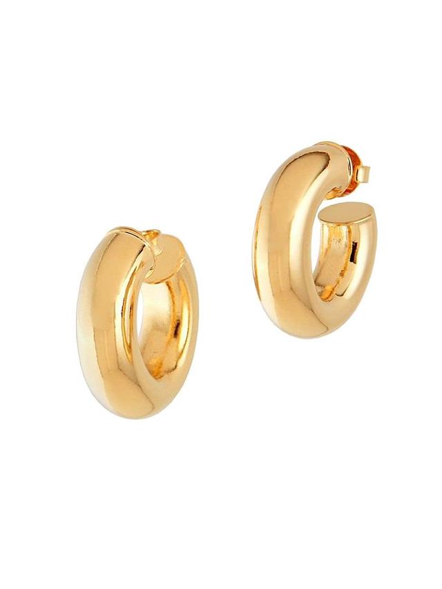 Womens Donut 14K Gold-Plated Hoop Earrings Product Image