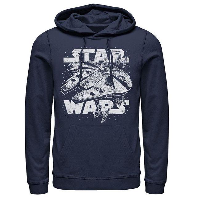 Mens Star Wars Millennium Falcon Hyperdrive Hoodie Blue Product Image