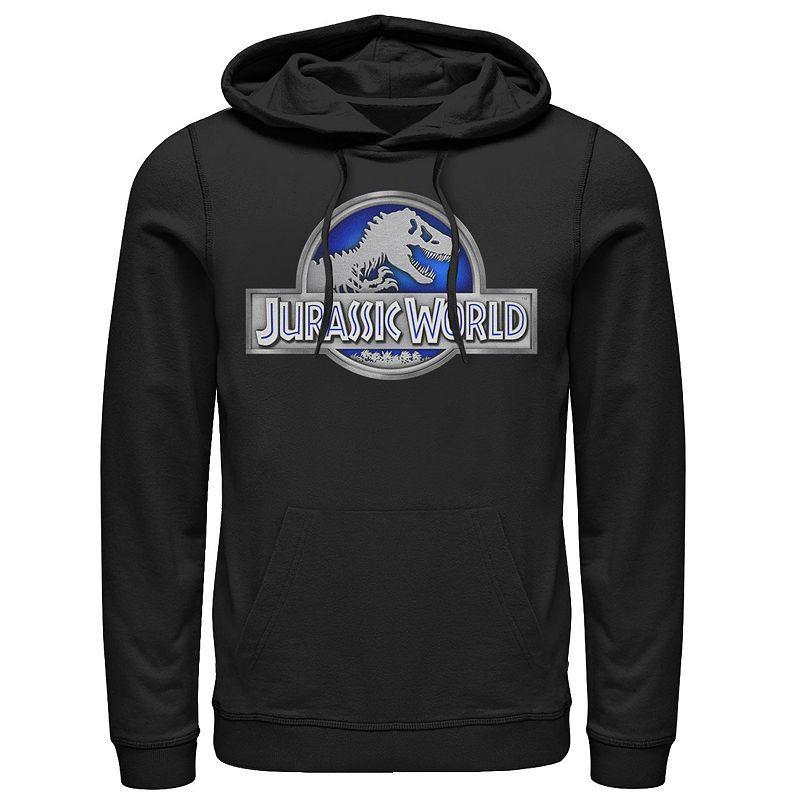 Mens Jurassic World Classic Blue Glow Fossil Logo Graphic Pullover Hoodie Product Image