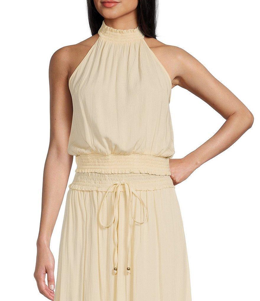 Angie Mock Neck Sleeveless Elastic Waist Pull-On Top Product Image