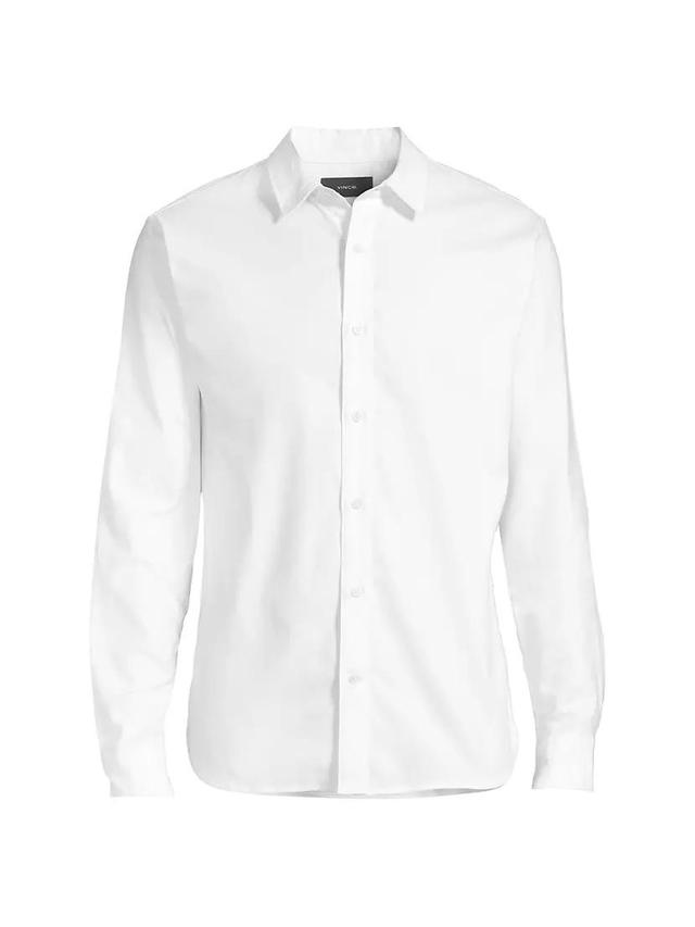 Stretch Button-Front Oxford Shirt Product Image