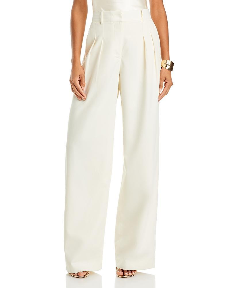 Womens Adams Wool-Blend Pleated Wide-Leg Pants Product Image