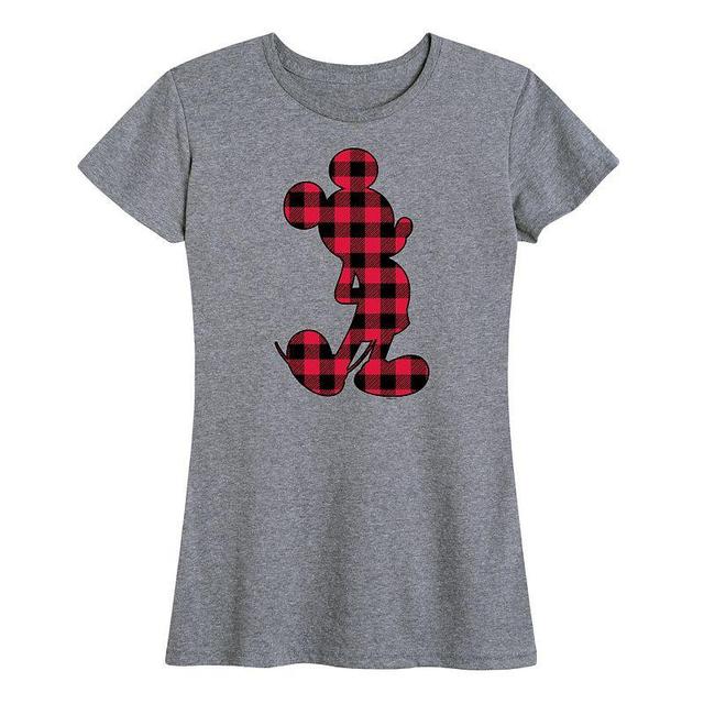 Disneys Mickey Mouse Womens Plaid Graphic Tee Product Image