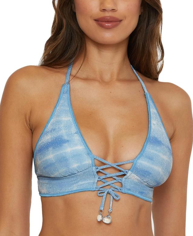 Becca Womens Washed Away Corset Lace-Up Halter Bikini Product Image