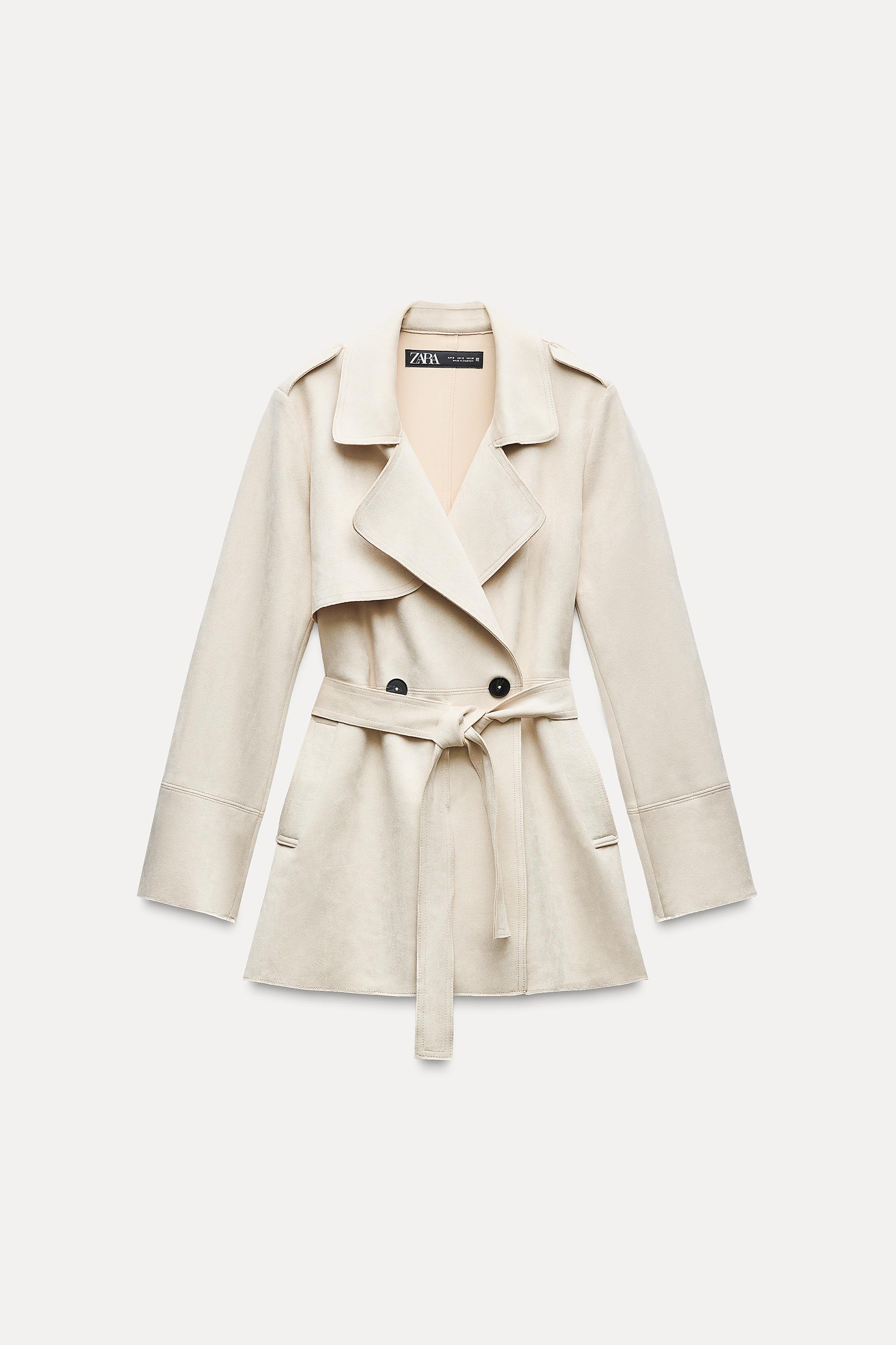 FAUX SUEDE TRENCH COAT Product Image