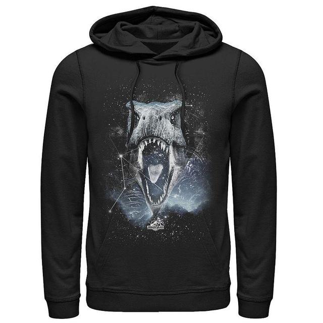 Mens Jurassic World T-Rex Roaring Constellation Hoodie Black Product Image