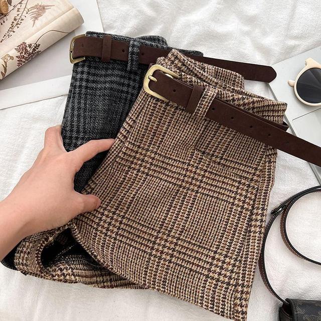 Low Rise Plaid Tweed Dress Shorts Product Image