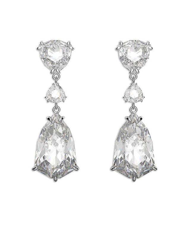 Swarovski Mesmera Trilliant Crystal Drop Earrings in Rhodium Plated Product Image