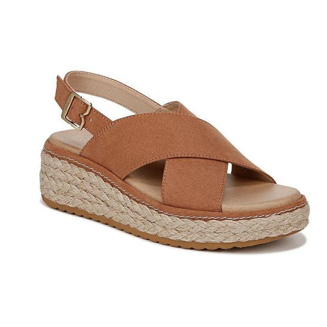 Dr. Scholls Womens Ember Espadrille Platform Sandal Chipmunk Brown Fabric DRSCH Leather 9.0 M Product Image