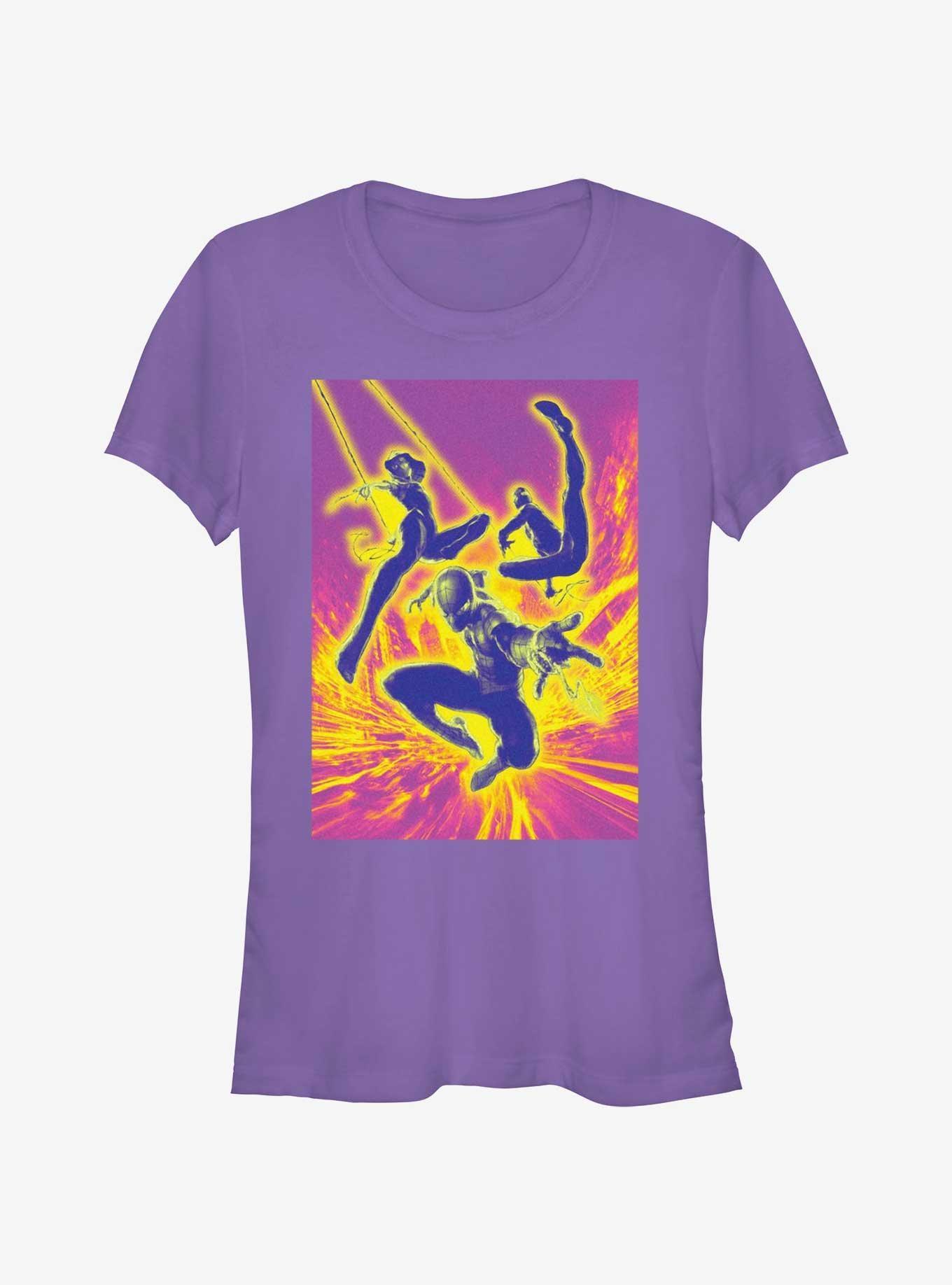 Marvel Spider-Man Miles And Gwen In The City Neon Girls T-Shirt Product Image