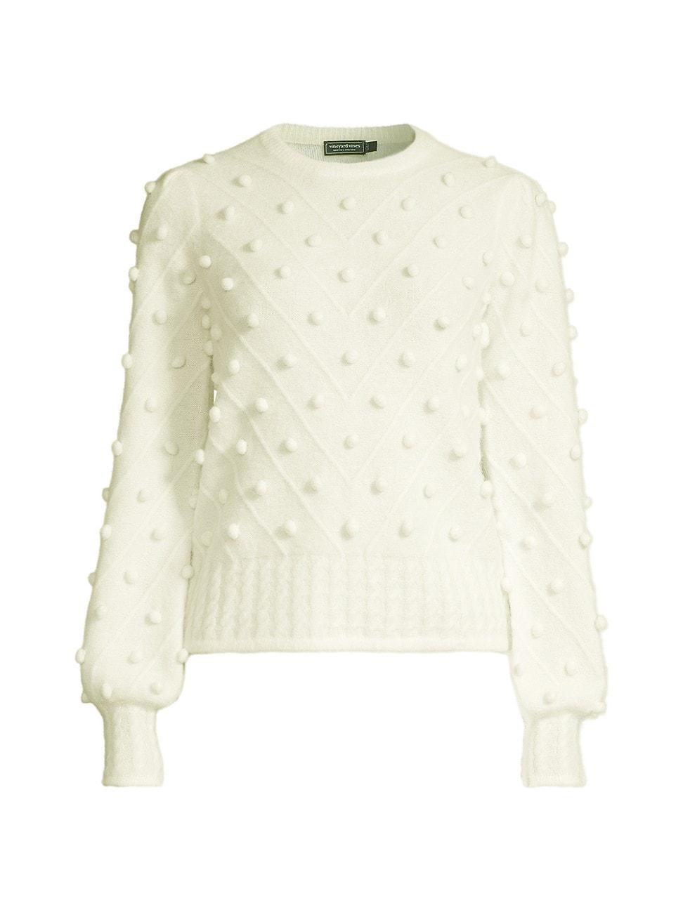 Womens Popcorn-Trim Crewneck Sweater Product Image