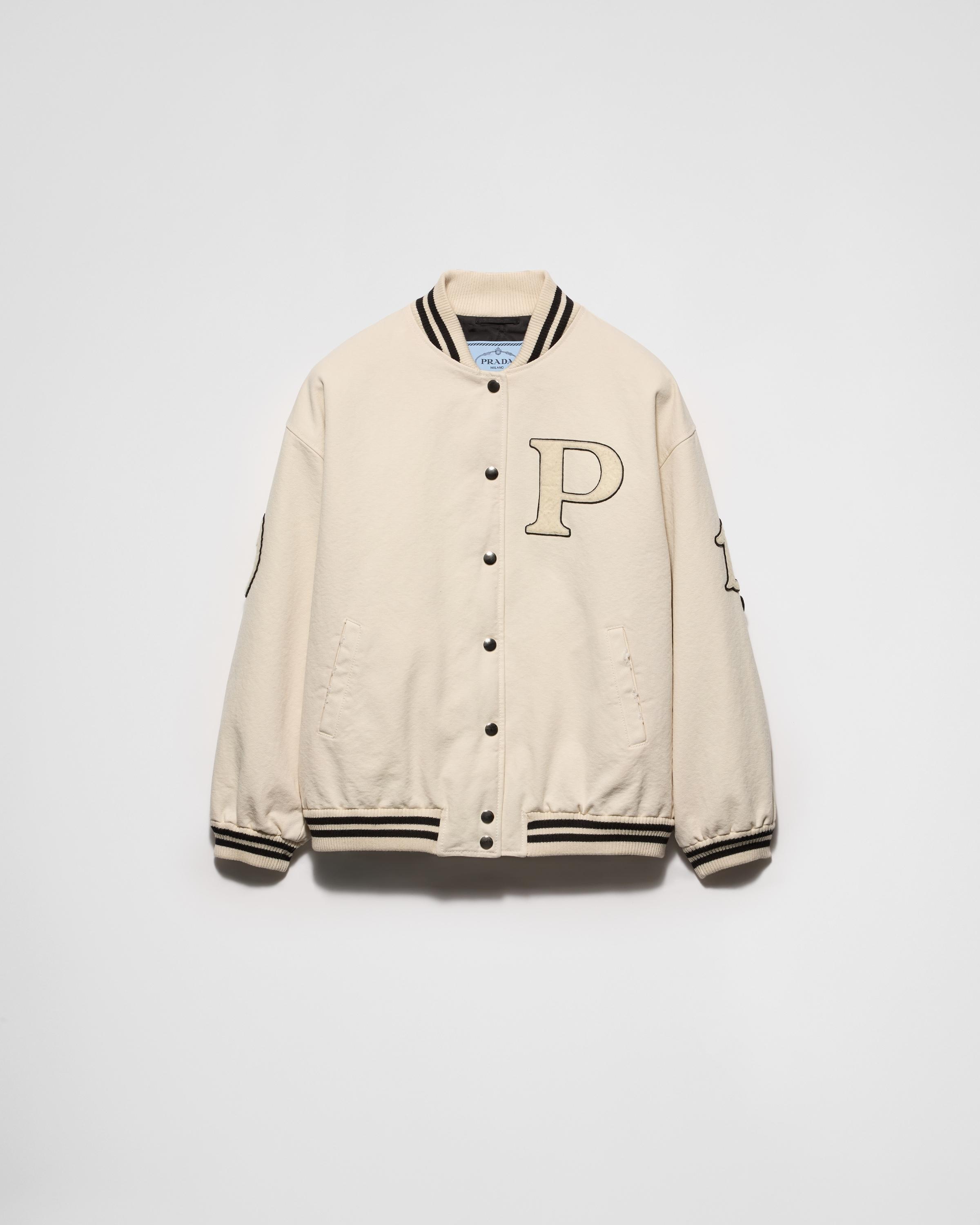 Canvas bomber jacket with patches Product Image