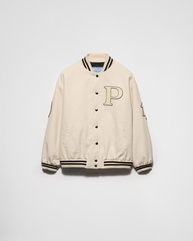 Canvas bomber jacket with patches Product Image