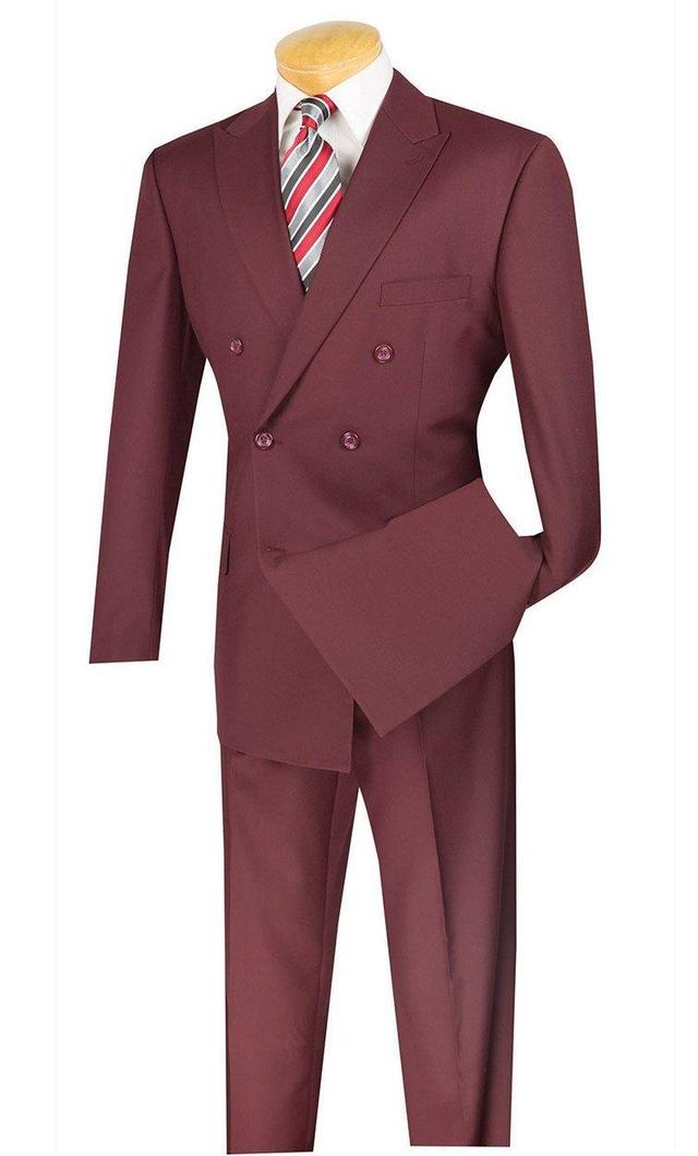 Ramses Collection - Double Breasted 2 Piece Suit Regular Fit in Burgundy Product Image