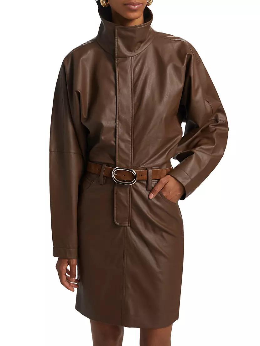 Regan Faux Leather Moto Dress Product Image