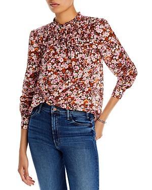 Womens Tessa Floral Pintuck Blouse Product Image