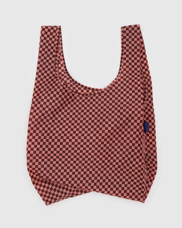 Baggu Standard Reusable Bag - Pink Brown Check Product Image