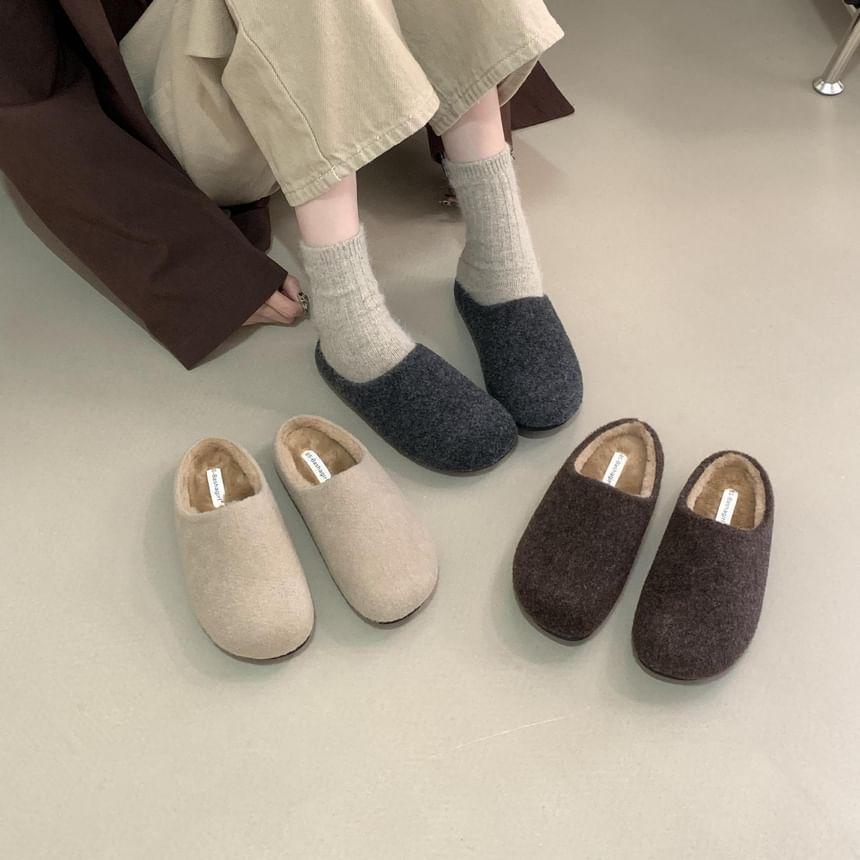 Plain Fleece-Lined Mules Product Image