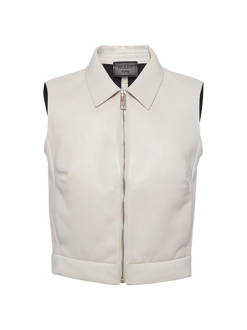 Womens Stretch Nappa Leather Vest Product Image