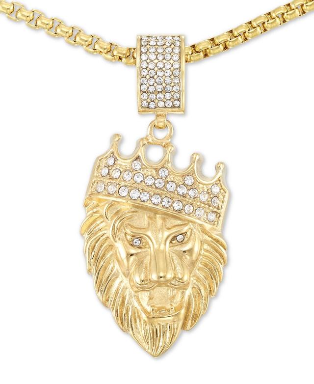 Legacy for Men by Simone I. Smith Crystal Lion King 24 Pendant Necklace in Gold-Tone Ion-Plated Stainless Steel Product Image