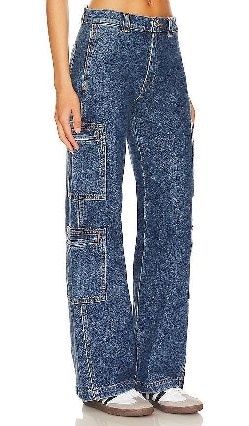 Womens Wide-Leg Cargo Jeans Product Image