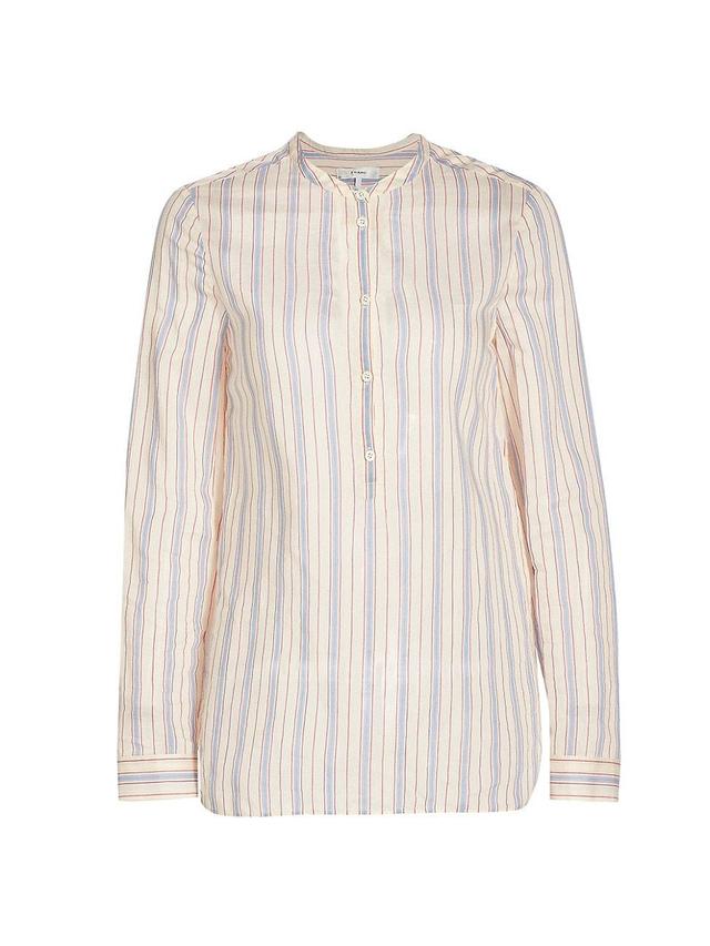 Womens Striped Cotton-Blend Shirt Product Image