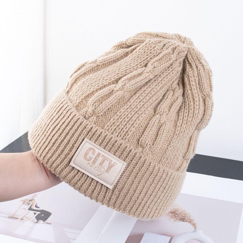 Lettering Applique Knit Beanie product image