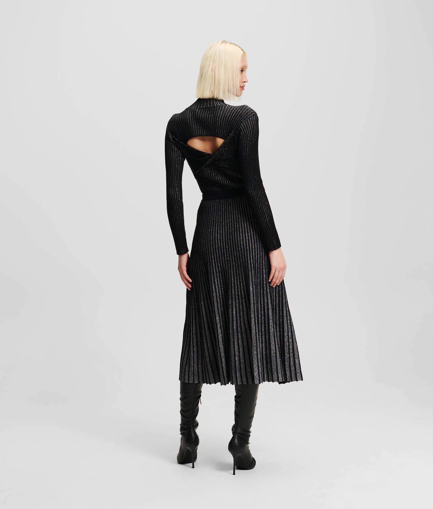 METALLIC PLEATED MIDI SKIRT Product Image