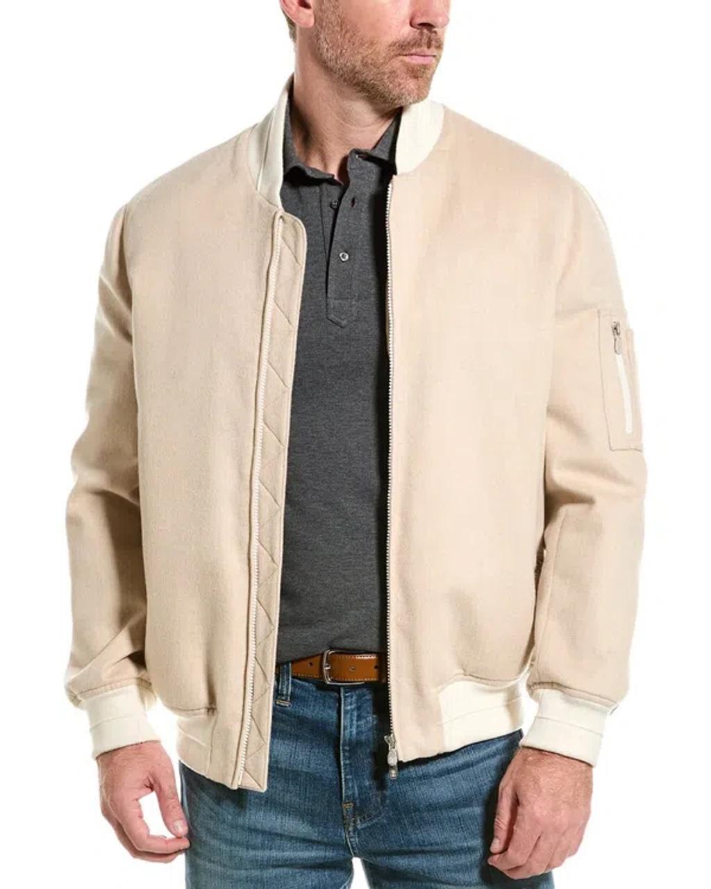 Cashmere Bomber Jacket In Neutral Product Image