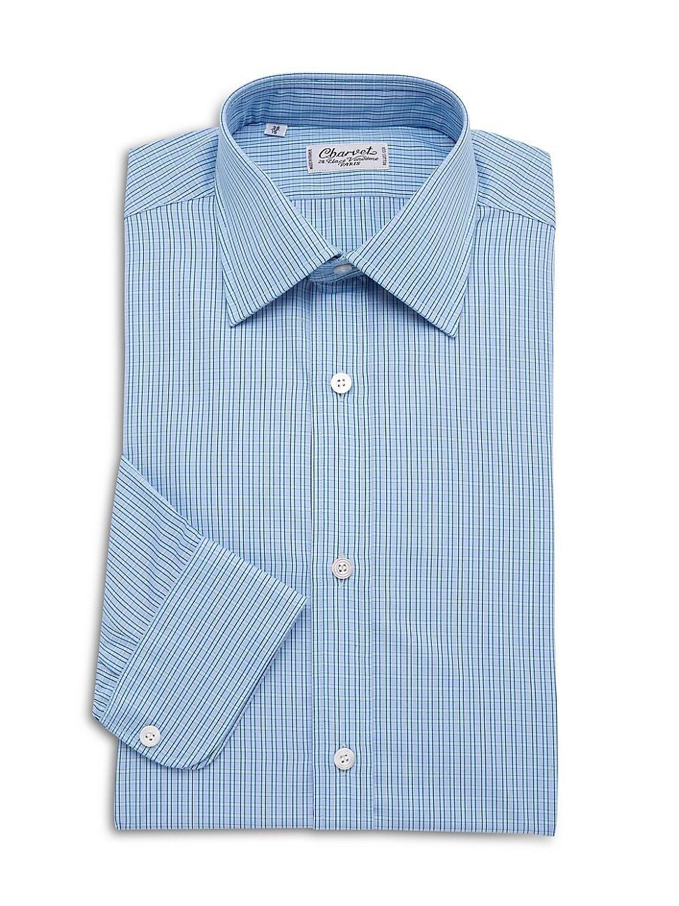 Mens Check Cotton Button-Front Shirt Product Image