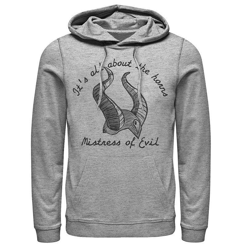 Disneys Maleficent Its All About The Horns Sketch Mens Hoodie Athletic Grey Product Image