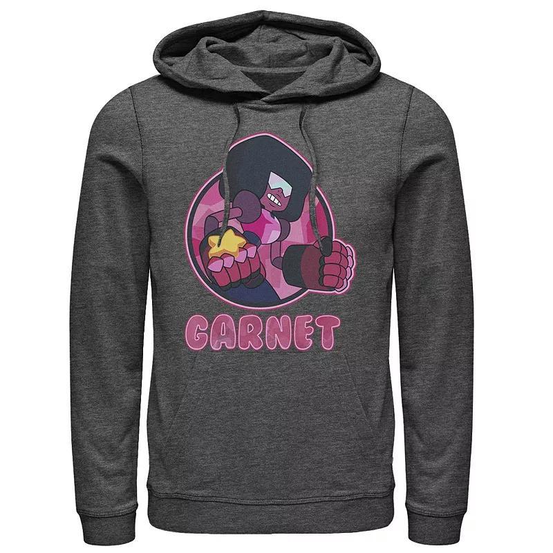 Mens Cartoon Network Steven Universe Garnet Circle Portrait Hoodie Athletic Grey Product Image