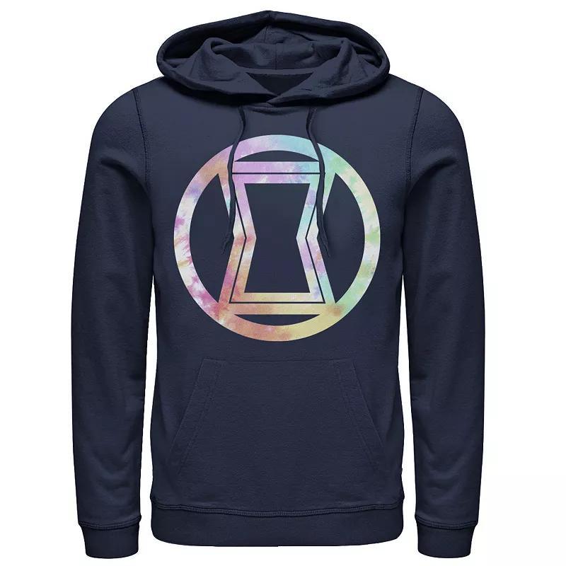 Mens Marvel Black Widow tie Dye Symbol Hoodie Blue Product Image