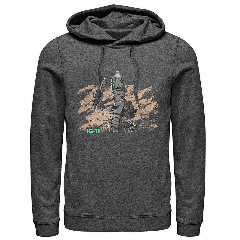 Mens Star Wars The Mandalorian IG-11 Dusty Droid Graphic Hoodie Grey Heather Product Image