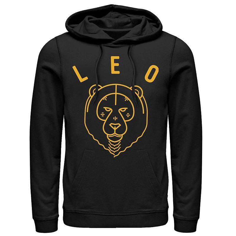 Mens Leo Yellow Ink Sketch Hoodie Black Product Image