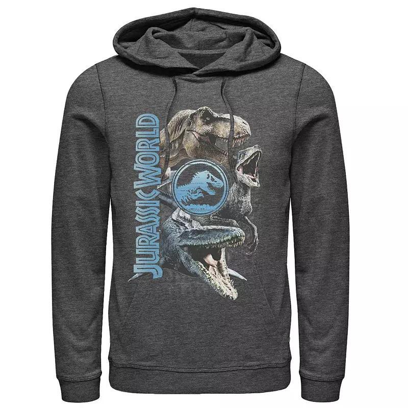 Mens Jurassic World Two Dinosaur Logo Stack Hoodie Dark Grey Product Image