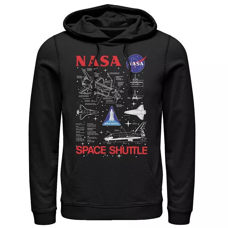 Mens NASA Space Shuttle Schematics Hoodie Product Image