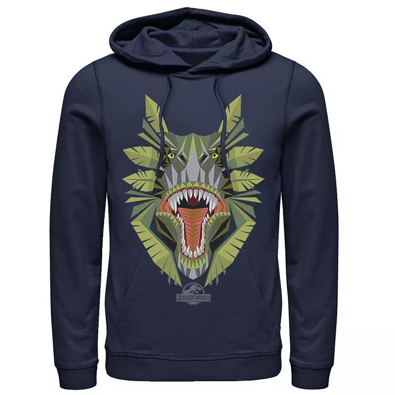 Mens Jurassic World Tikisaur Leaf Face Roar Pullover Graphic Hoodie Blue Product Image