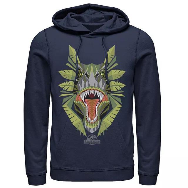 Mens Jurassic World Tikisaur Leaf Face Roar Pullover Graphic Hoodie Blue Product Image