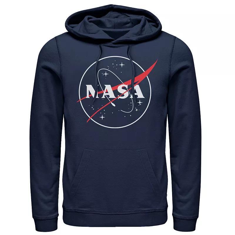 Mens NASA Outline Simple Logo Hoodie Blue Product Image