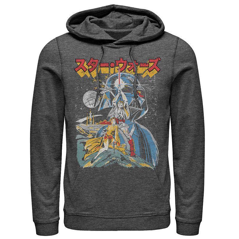 Mens Star Wars Cartoon Sketched Style Poster Hoodie Grey Heather Product Image