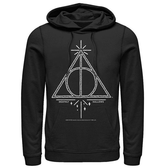 Mens Harry Potter Deathly Hallows Symbol Line Art Graphic Pullover Hoodie Product Image