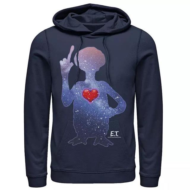 Mens E.T. Terrestrial Universe Silhouette Heart Hoodie Blue Product Image