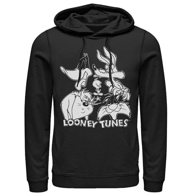 Mens Looney Tunes Characters Faces And White Hoodie Product Image